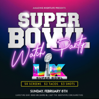 Black Super Bowl Watch Party Instagram-opslag Template