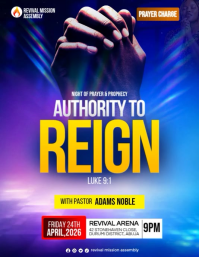 Blue Gradient Night of Prayer & Prophecy Flyer Video template