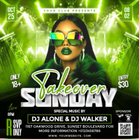 Blue Gradient Night Party Square (1:1) template