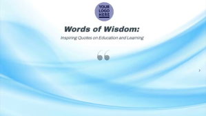 Blue Gradient Quotes On Education Slideshow P Præsentation (16:9) template