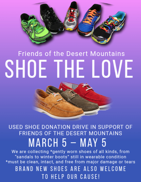 Blue gradient shoe donation drive flyer Template | PosterMyWall