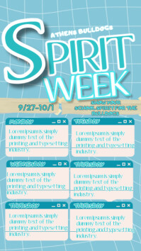 Blue Gradient Spirit Week Planner  Instagram Story template