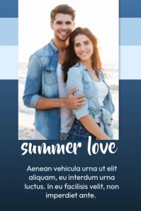 Blue Gradient Summer Love Pinterest Graphic template