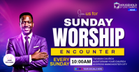 Azul Sunday Worship Service Gedeelde afbeelding op Facebook Template