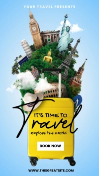 Blue Gradient Travel Agency  Instagram Story template