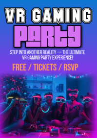 Blue Gradient Tropical Fruit Bash A1 template