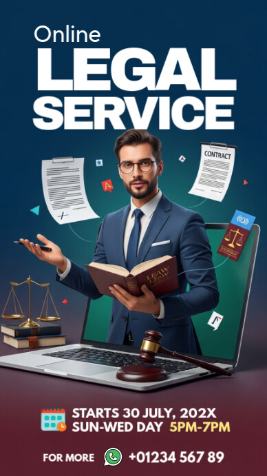 Blue Gradient Virtual Lawyer Instagram Story Instagram-verhaal template