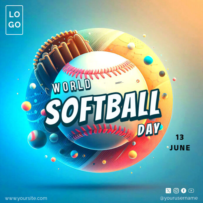 Plantilla de Blue gradient world softball day instagram post | PosterMyWall