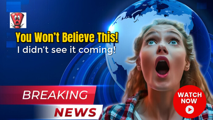 Blue Gradient You Won't Believe This  Youtube Thumbnail template