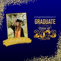 Blue Graduation Party Instagram Post template