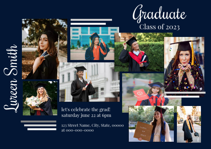 Blue Graduation Party Invitation Template | PosterMyWall