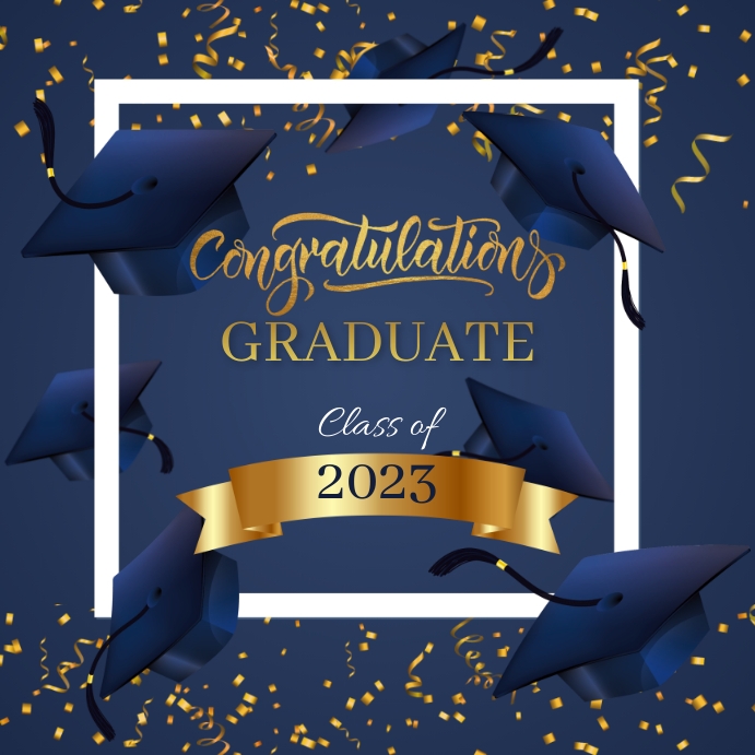 Copy of Blue Graduation wish Instagram Post | PosterMyWall