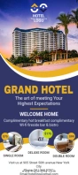 Blue grand hotel rack card template