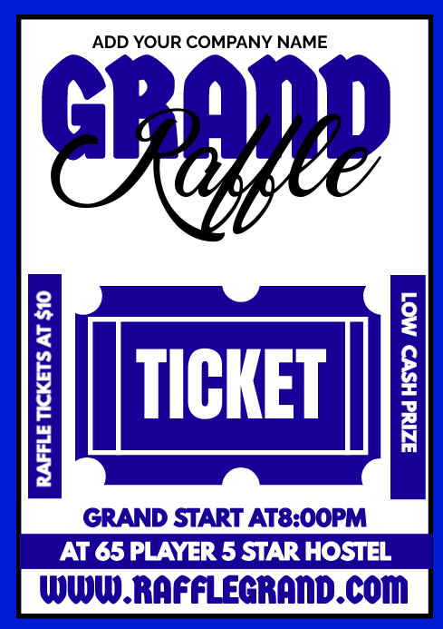 Blue Grand Raffle A3 Template | PosterMyWall