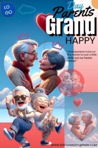 Bleu Grandparents Day Plakat Template