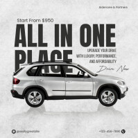 Blue Gray Bold Car Promotion Facebook Post template