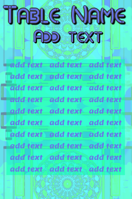 Table List Blue This Design Template is not available | PosterMyWall