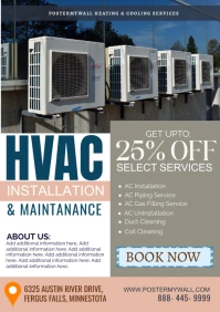 blue grey Air Conditioning A3 template