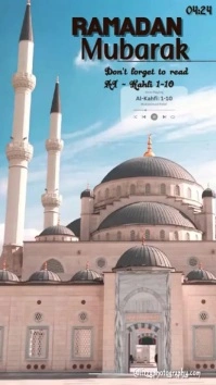 Blue Grey Simple Animation Jumuah Mubarak Mob Display digitale (9:16) template