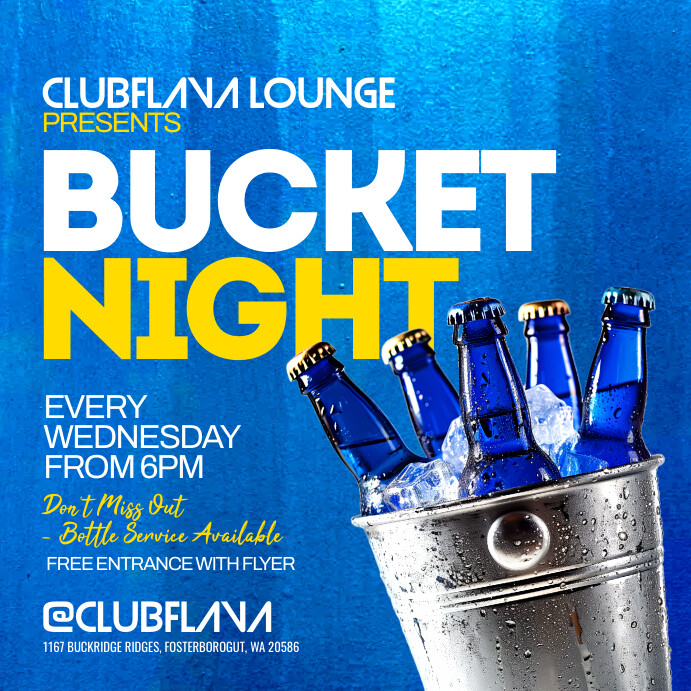 Bucket Nite Blue Grunge Bucket Night Instagram Post Template | PosterMyWall