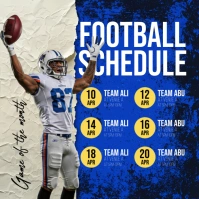 Blue Grunge Football Schedule Instagram Post template