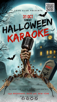 Niebieski Halloween Karaoke Party Indaba yaku-Instagram Template
