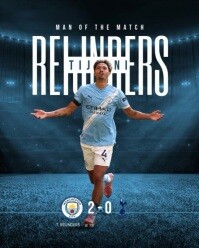 Blue Grunge Man Of The Match Instagram Portrait template