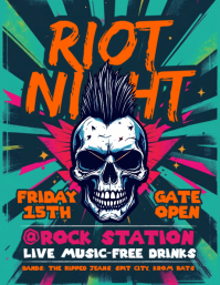Blue Grunge Rock Concert Flyer Folder (US Letter) template