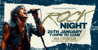 Blue Grunge Rock Night Facebook Event Cover template