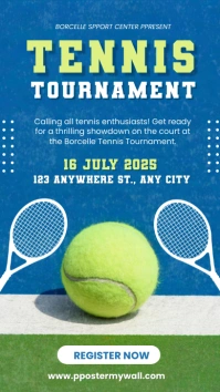 Blue Grunge Tennis Tournament Instagram Story template