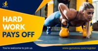 Blue Gym Opening Facebook Shop Cover template