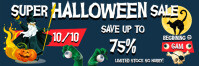 Blue  Halloween Sale Banner Ad 2x6 Foot Banner 2' × 6' template