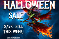Blue  Halloween Sale Poster ad Poster template