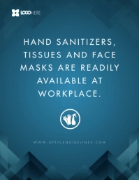 Blue Hand Sanitizer Usage Office Guideline Flyer (US Letter) template
