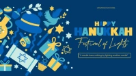 Blue Hanukkah Flyer Digital Display (16:9) template
