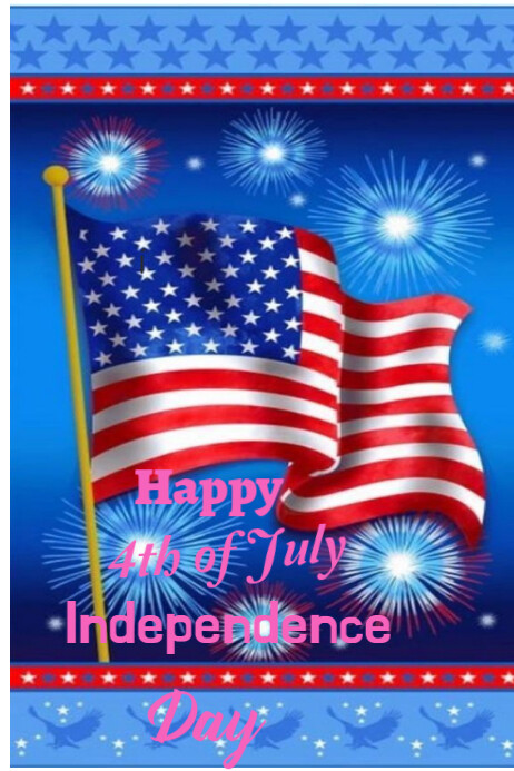 Blue Happy 4th Of July Independence Day Poster Template | PosterMyWall