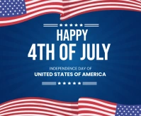 Blue  Happy 4th Of July Medium Rectangle Rectángulo Mediano template
