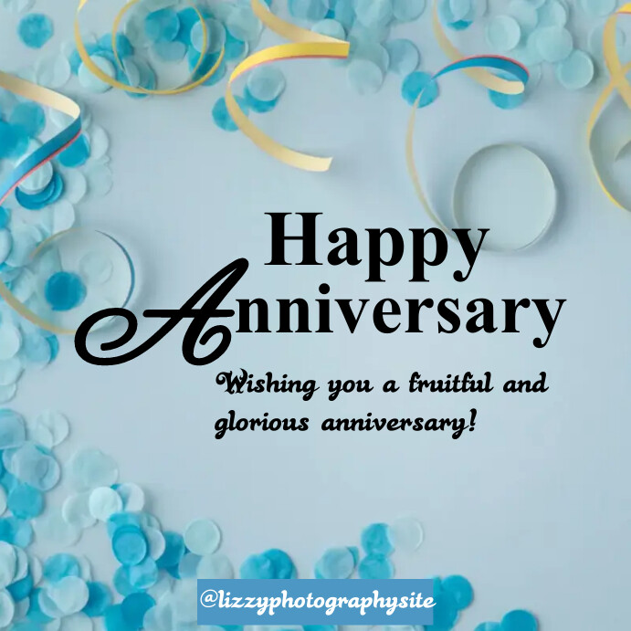 Blue Happy Anniversary Flyer Instagram Post template