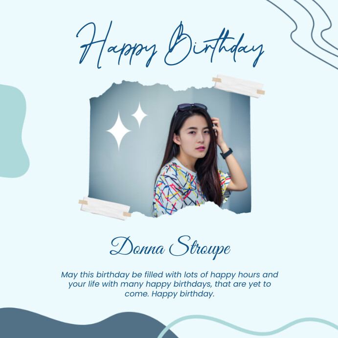 Plantilla de Blue Happy Birthday Instagram Post | PosterMyWall
