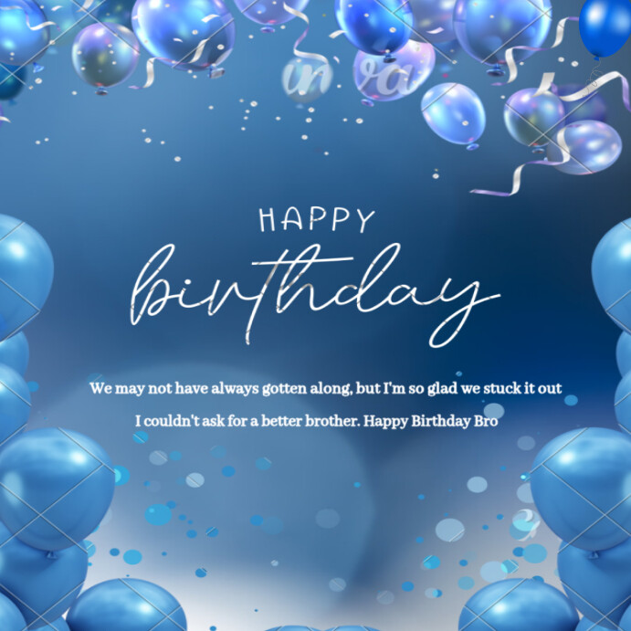 Plantilla de Blue Happy Birthday Instagram Post | PosterMyWall