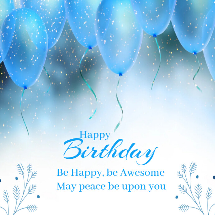 Copy of Blue Happy Birthday Instagram Post | PosterMyWall