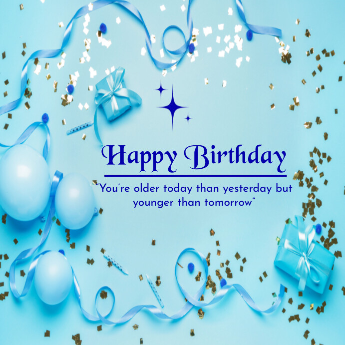 Plantilla de Blue Happy Birthday Instagram Post | PosterMyWall