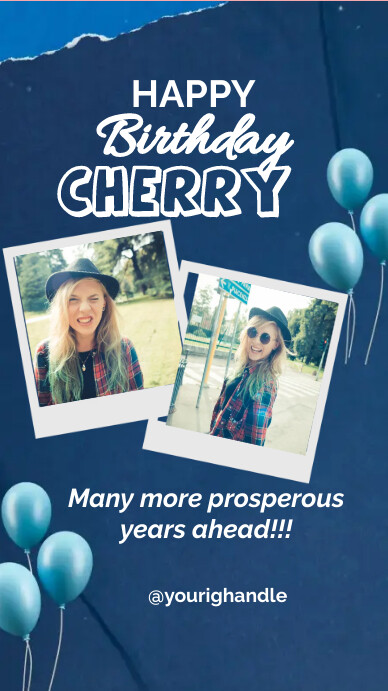 Plantilla de Blue Happy Birthday Instagram Story | PosterMyWall