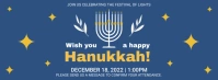 Blue happy Hanukkah sameach greeting banner Portada de Facebook template