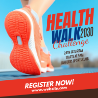 Blue Health Walk Event Instagram Post template