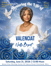 Blue Heavenly Gate stairs Funeral  Memorial Service Flyer Iflaya (Incwadi ye-US) template