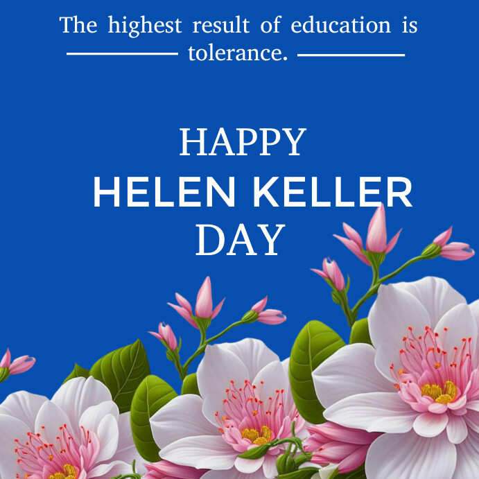 Modèle Blue Helen Keller Day Instagram Post | PosterMyWall
