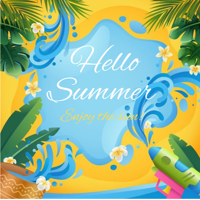 Blue Hello Summer Instagram Post Template | PosterMyWall