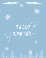 Blue  Hello Winter Instagram Portrait template