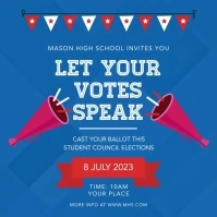 Blue High School Election Campaign Square Video Vierkant (1:1) template